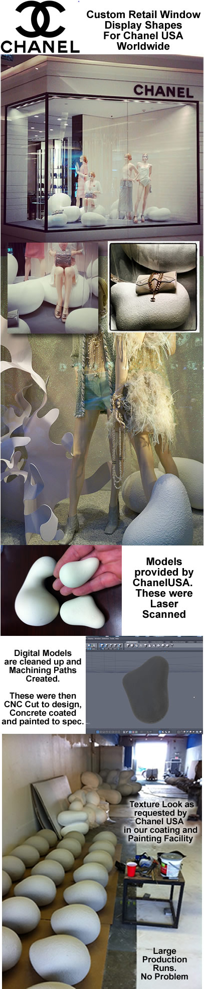 Custom Foam Retail Display Props for Windo Display - ChanelUSA