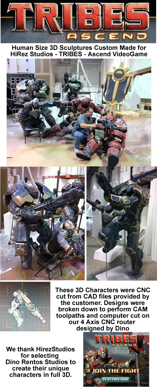 Tribes Ascend Video Game - Foam Prop Sculptures for Trade Show