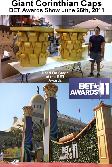 Custom Architectural Foam Shapes - Corinthian Caps for BET 2011 awards show