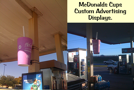 Giant McDonalds Smoothie cups foam props displays