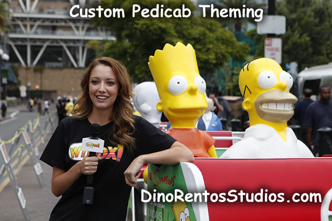Custom Made Pedicab Theming, Marketing, advertising, Props & SCulptures