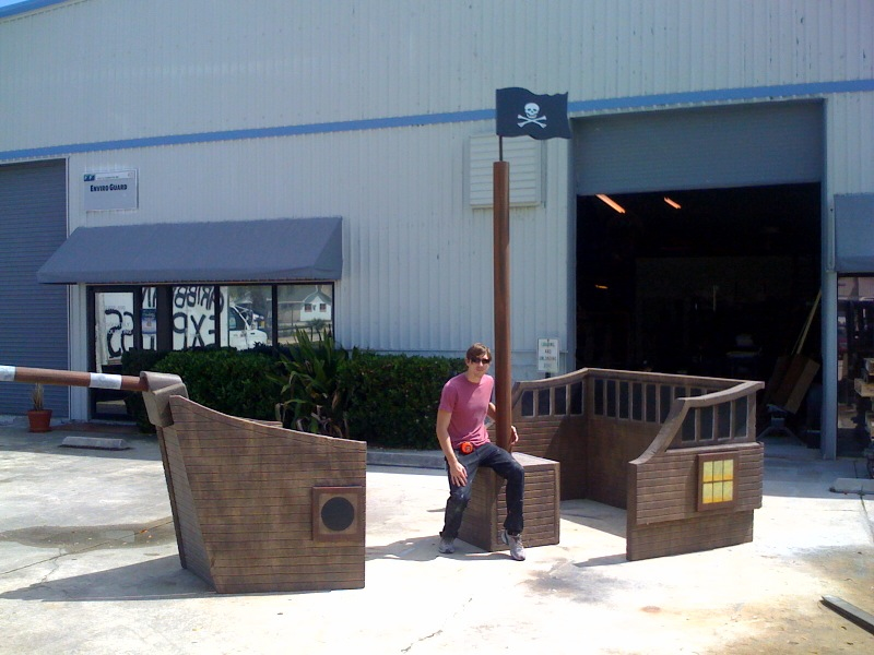 giant lifesize pirate ship foam prop for party or stage