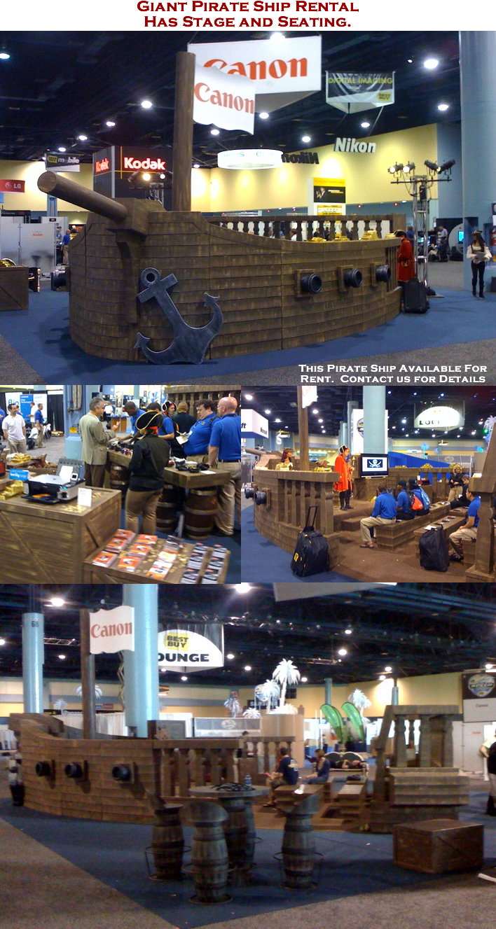 Giant / Big Pirate ship foam display for tradeshows and events- REntal
