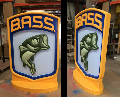 Retail Custom Foam Signage for interior and exterior display B.A.S.S