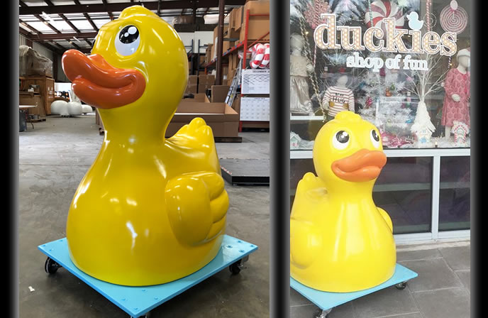 Giant Foam Duck Custom Made Scenic Sculpture Props and Retail Displays