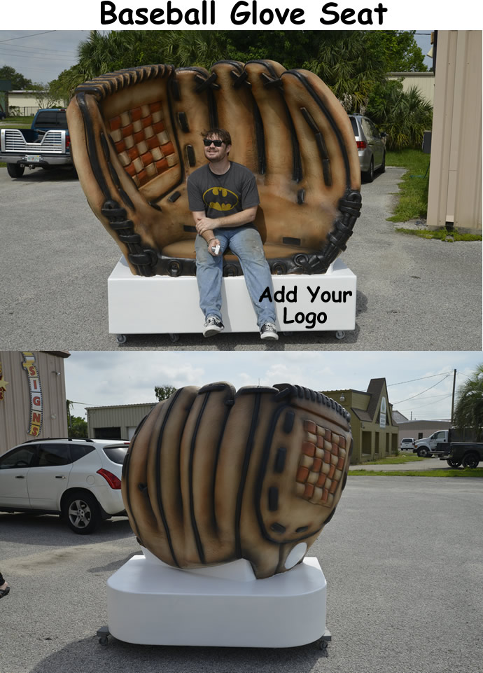Giant Baseball Glove scenic sculpture prop