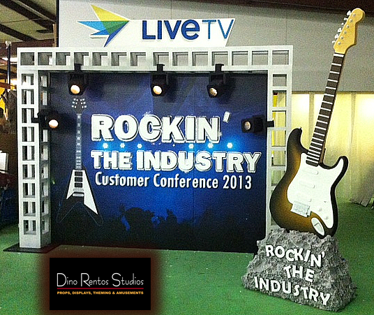 Custom Foam Tradeshow Booth and Display with Large Guitar Prop and Stage Display
