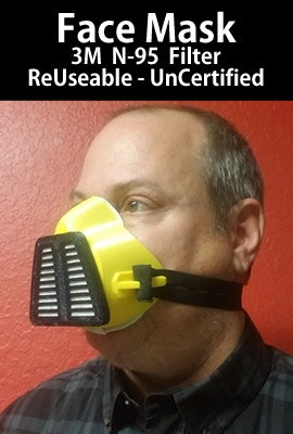 N95 Reusable Mask - 3M filter - UnCertified