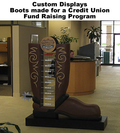 Custom Retail Point of Sale Point of Purchase Display Boot for Credit Union