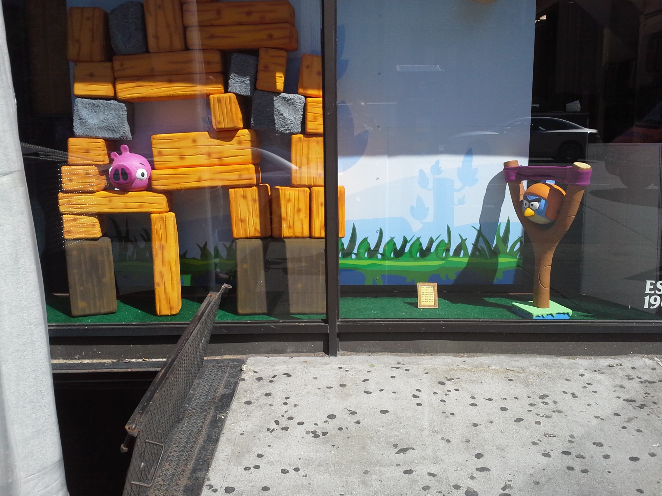 Custom Retail Point of Sale Window Foam Sculptured and Cardboard Display Angry Bird Theme