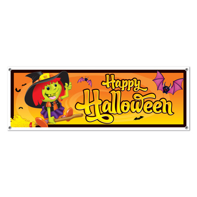 Happy Halloween Sign Banner 5' x 21" Happy Halloween Sign Banner 5' x 21"