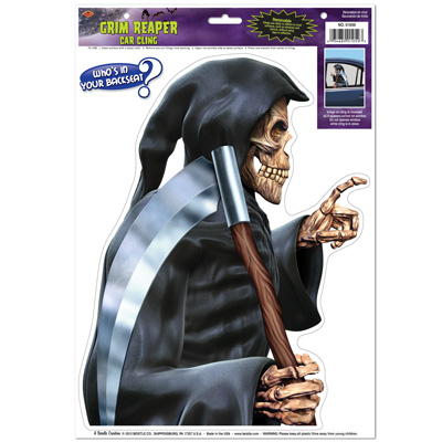 Grim Reaper Backseat Driver Car Cling