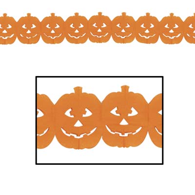 Jack-O-Lantern Garland 5" x 12' Jack-O-Lantern Garland 5" x 12'