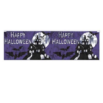 FR Metallic Happy Halloween Fringe Banner 14" x 4' FR Metallic Happy Halloween Fringe Banner 14" x 4'