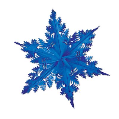 Metallic Winter Snowflake 24&quot; Blue - Dino Rentos Studios, INC.