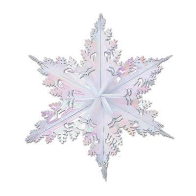Metallic Winter Snowflake 24" Opalescent