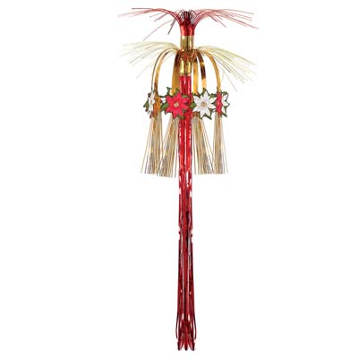 Poinsettia Cascade Hanging Column 3'