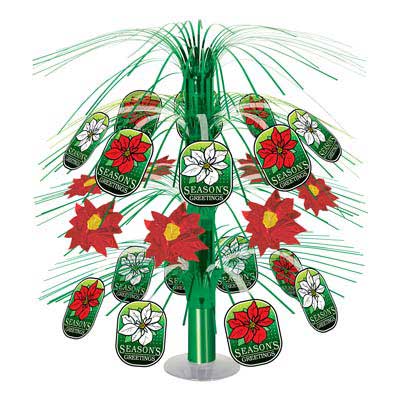 Poinsettia Cascade Centerpiece 18"