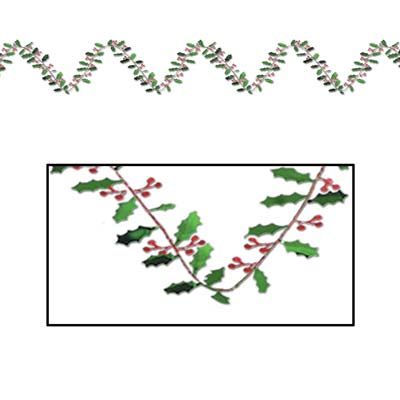 Gleam 'N Flex Holly & Berry Garland 25'
