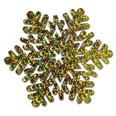 Prismatic Snowflake Cutouts 14" Gold