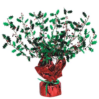 Holly & Berry Gleam 'N Burst Centerpiece 15"