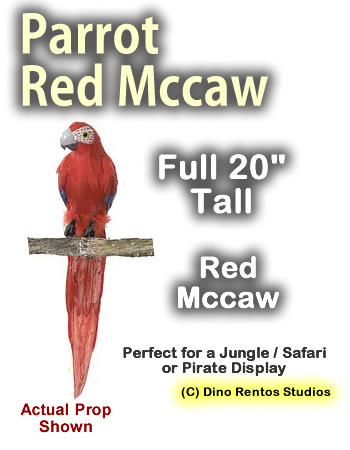 20" Red Mccaw Parrot Prop - 3D
