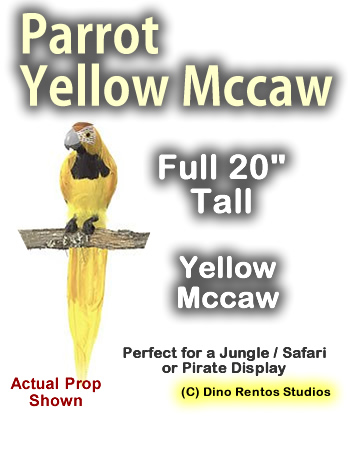 20" Yellow Mccaw Parrot Prop - 3D
