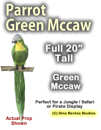 20" Green Mccaw Parrot Prop - 3D