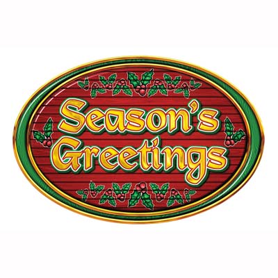 Season's Greetings Sign Cutout