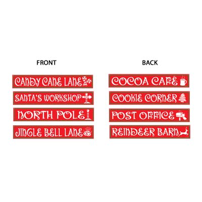 North Pole Street Sign Cutouts 4" x 24"