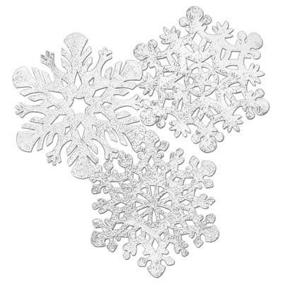 Silver Foil Snowflake Cutouts 15"