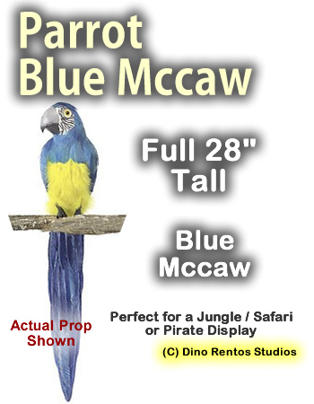 28" Blue Mccaw Parrot Prop - 3D