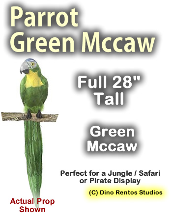 28" Green Mccaw Parrot Prop - 3D