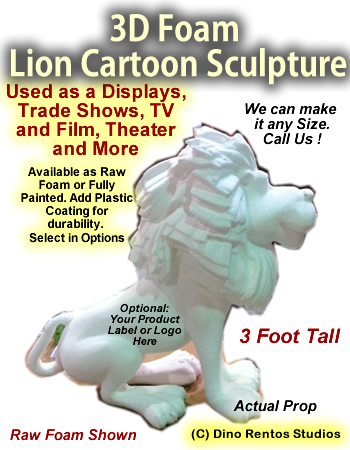 3D Foam Cartoon Lion Prop