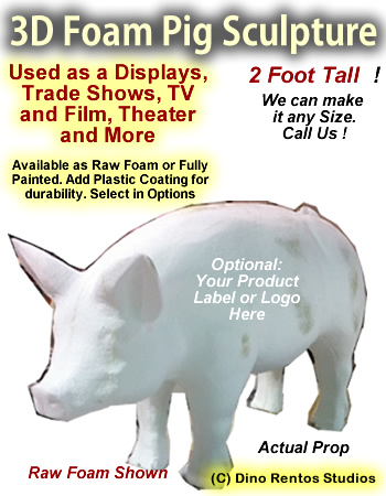 3D Foam Cartoon Pig Prop