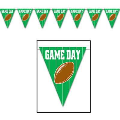 Game Day Football Pennant Banner 10" x 12' Game Day Football Pennant Banner 10" x 12'