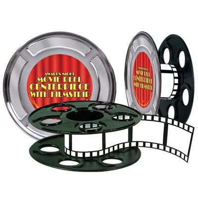Movie Reel With Filmstrip Centerpiece 9" Movie Reel With Filmstrip Centerpiece 9"