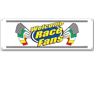 Welcome Race Fans Sign Banner 5' 3" x 21" Welcome Race Fans Sign Banner 5' 3" x 21"