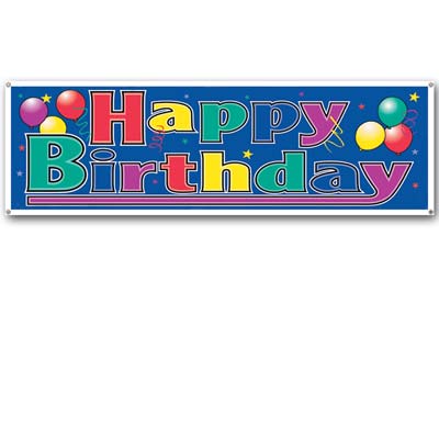 Happy Birthday Sign Banner 5' 3" x 21"