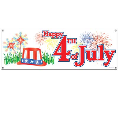 Happy 4th of July Sign Banner Happy 4th of July Sign Banner