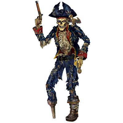 Jointed Pirate Skeleton 6' Cardboard Prop