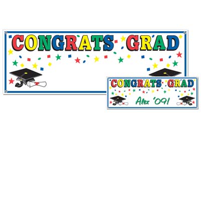 Congrats Grad Sign Banner 5' x 21" Congrats Grad Sign Banner 5' x 21"