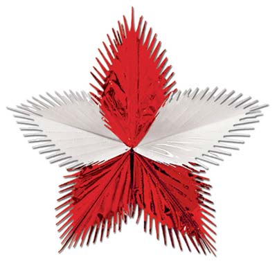 Leaf Starburst 24" Red and White