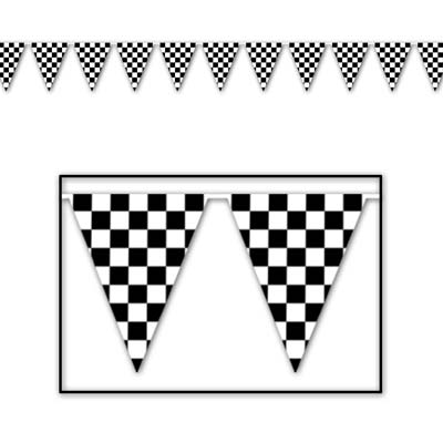 Checkered Pennant Banner 10" x 12' Checkered Pennant Banner 10" x 12'
