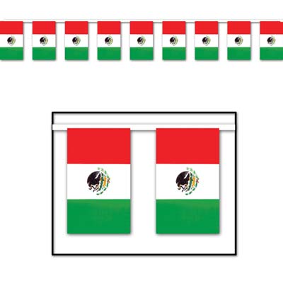 Outdoor Mexican Flag Banner 18" x 60'