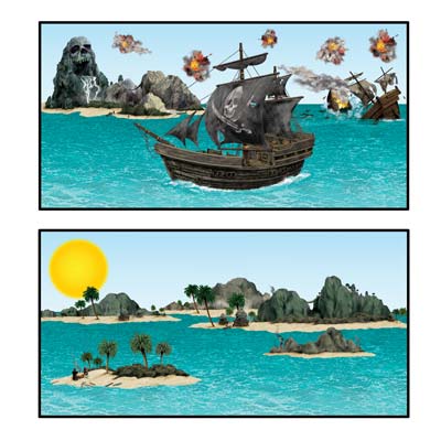 Pirate Ship & Island Props 3�"-41�"