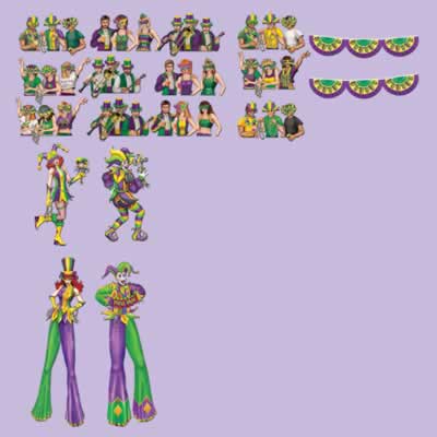 Mardi Gras Reveler Props 17"-42" Mardi Gras Reveler Props 17"-42"