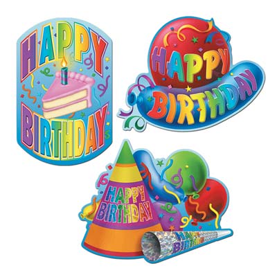 Pkgd Happy Birthday Cutouts 18" Pkgd Happy Birthday Cutouts 18"