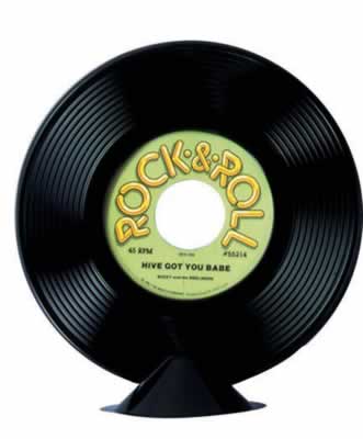 Plastic Record Centerpiece 9" Prop Plastic Record Centerpiece 9" Prop