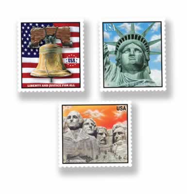 Patriotic Stamp Cutouts 18 Inch cardboard cutouts